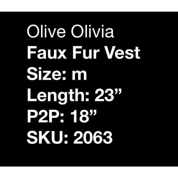 Olive Olivia wool knitted faux fur vest- size m - Picture 7 of 7